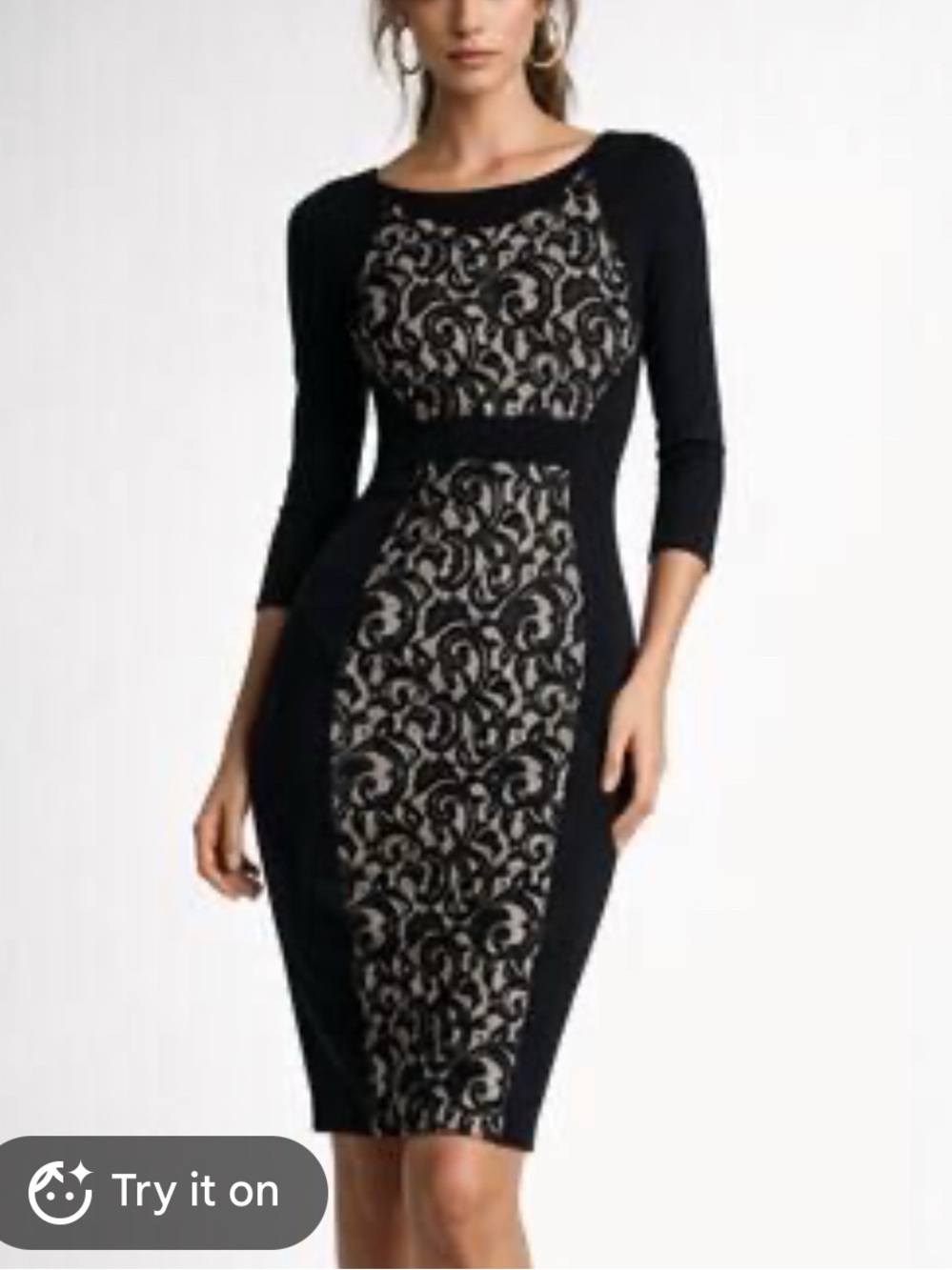 Zara M Black Lace Overlay Sheath Dress